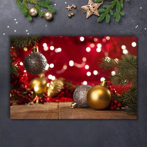 Tagliere in vetro Albero di Natale Ornamenti di palline di Natale 60x52 cm