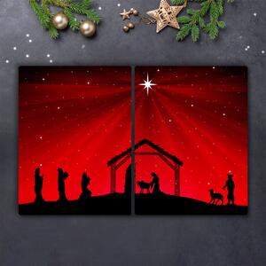 Tagliere in vetro temperato Stella delle vacanze di Natale 60x52 cm