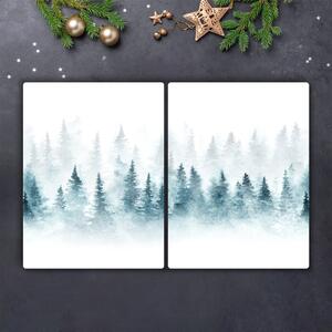Tagliere in vetro Foresta dell'albero di Natale 60x52 cm