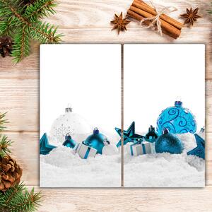 Tagliere in vetro Ornamenti di Natale di Natale Ornamenti di neve 60x52 cm