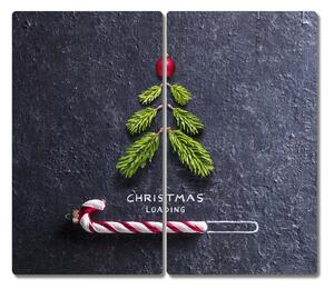 Tagliere in vetro Albero di Natale astratto Natale Inverno 60x52 cm