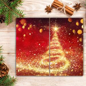Tagliere in vetro temperato Albero di Natale astratto Natale Inverno 60x52 cm