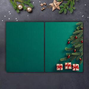 Tagliere in vetro Albero di Natale Natale Regali invernali 60x52 cm