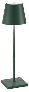 Zafferano Lampada a led da tavolo Poldina Pro Verde Scuro ricaricabile e dimmerabile con batteria fino a 12 ore