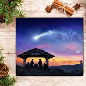 Tagliere in vetro Gesù Natale stabile 60x52 cm