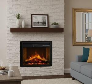 Dmora Camino Elettrico Gavardo 58x17x52h cm Nero, Superficie Riscaldabile 30 m2 Potenza (kw) 0.9/1.8