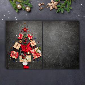 Tagliere in vetro Regali astratti dell'albero di Natale 60x52 cm