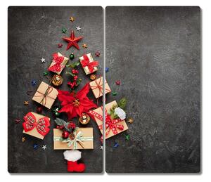 Tagliere in vetro Regali astratti dell'albero di Natale 60x52 cm