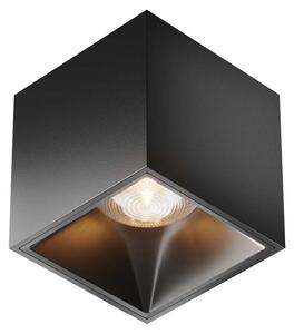 Plafoniera LED, metallo, nero, bianco caldo