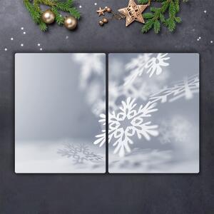 Tagliere in vetro temperato Fiocco di neve Decorazione di Natale 60x52 cm