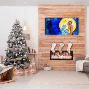 Quadro su tela Astrazione Sacra Famiglia Inverno 100x50 cm