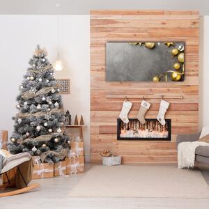 Foto quadro su tela Palline di Natale con stelle dorate 100x50 cm