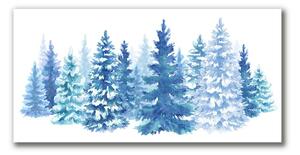 Quadro su tela Alberi di Natale Neve Inverno 100x50 cm