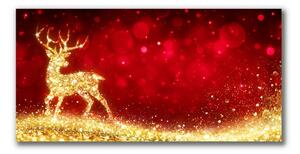 Quadro su tela Renna dorata Decorazione di Natale 100x50 cm