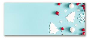 Quadro stampa su tela Ornamenti di Natale con fiocchi di neve 100x50 cm