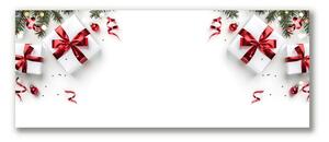 Quadro su tela Regali per le feste, ornamenti, ramoscelli 100x50 cm