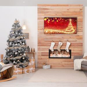 Quadro stampa su tela Albero di Natale astratto Natale Inverno 100x50 cm