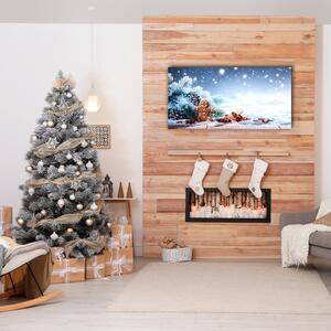 Quadro stampa su tela Albero di Natale della neve del pan di zenzero di Natale 100x50 cm