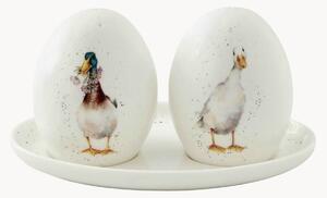 Set saliera e pepiera in Fine Bone China Ducks, set da 3