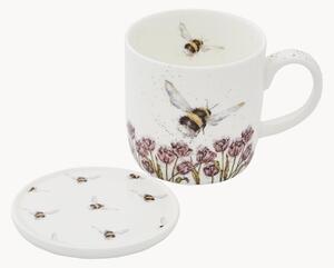 Set tazza e sottobicchiere in Fine Bone China Bumble Bee 2 pz