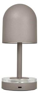 AYTM Lampada ricaricabile Luceo, taupe, metallo, 24 cm, dimmerabile, IP44 dimmerabile, Alluminio / Grigio / Zincato, Soggiorno / Sala da pranzo, Metallo, Moderno