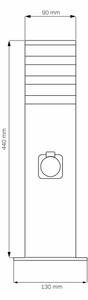 Lampada da esterno con presa TEKSAS 1xE27/20W/230V 44 cm IP44 antracite