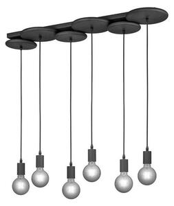 Trio - Lampadario su corda DISCUS 6xE27/28W/230V nero