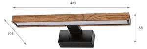 Brilagi-LED Illuminazione per specchio da bagno WOODY MIRROR 3 in 1 LED/8W/230V 40 cm IP44 nero/rovere