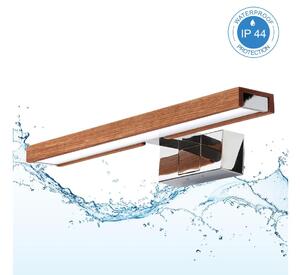 Brilagi-LED Illuminazione per specchio da bagno WOODY MIRROR 3 in 1 LED/8W/230V IP44 cromo/rovere ciliegio