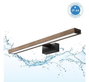 Brilagi - Illuminazione LED per specchio da bagno 3 in 1 WOODY MIRROR LED/12W/230V IP44 nero/rovere noce