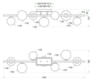 Wofi 7014-701W - Lampadario a plafone LED VILLA 7xG9/3W/230V oro