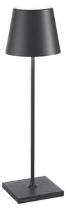 Zafferano Lampada a led da tavolo Poldina Pro Grigio scuro ricaricabile e dimmerabile con batteria fino a 12 ore. Da uso esterno IP65