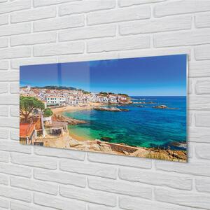 Quadro su vetro Spagna spiaggia città costa 100x50 cm