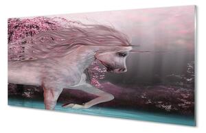 Quadro vetro Lago dell'albero dell'unicorno 100x50 cm