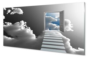 Quadro vetro Nuvole della porta della scala 100x50 cm