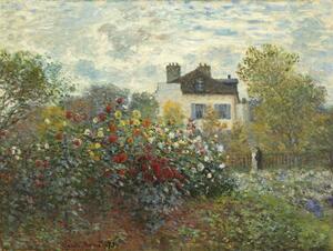 Claude Monet - Stampa artistica The Artist's Garden in Argenteuil 1873, (40 x 30 cm)