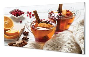 Quadro vetro Tazza da tè invernale 100x50 cm