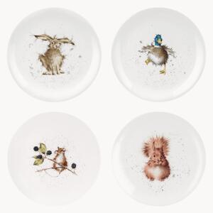 Set di 4 piatti da torta in Fine Bone China Worcester