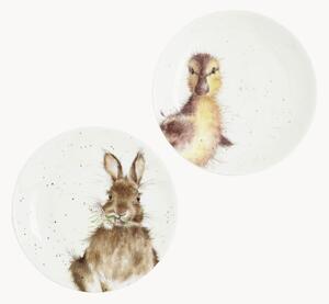Set di 2 piatti da torta Bunny & Duck