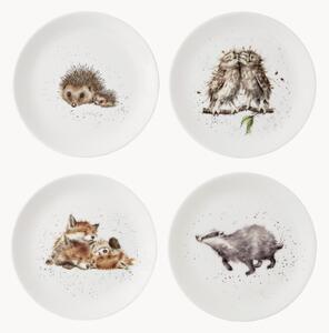 Set di 4 piatti da torta in Fine Bone China Wrendale Designs