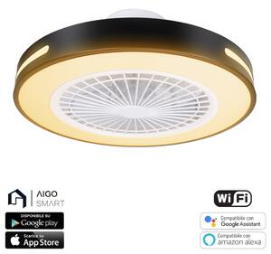 Lampadario Ventilatore da soffitto 55W Smart Bluetooth CCT illuminazione Led regolabile con telecomando Aigostar