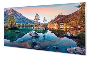 Quadro vetro Germania montagne alpi autunno lago 100x50 cm
