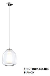 Sospensione bianco 1 luce vetro beta trasparente 1176bi-s1 beta-tr