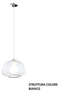 Sospensione bianco 1 luce vetro alpha trasparente 1176bi-s1 alpha-tr