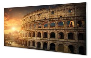 Quadro vetro Roma colosseo al tramonto 100x50 cm