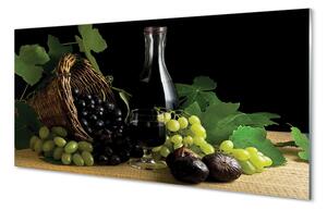 Quadro in vetro Cesto di foglie di vino d'uva 100x50 cm