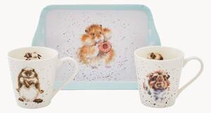 Set tazza e vassoio in porcellana Diet Starts with Tray, set da 2