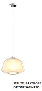 Sospensione ottone sat. 1 luce vetro alpha ambra 1176os-s1 alpha-am