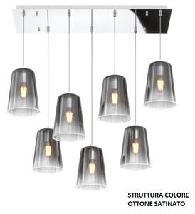 Sospensione ottone sat. rettangolare 7 luci cromo 1164os-s7 r-cr