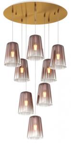 Sospensione ottone sat. tonda 8 luci rame 1164os-s8 t-ra